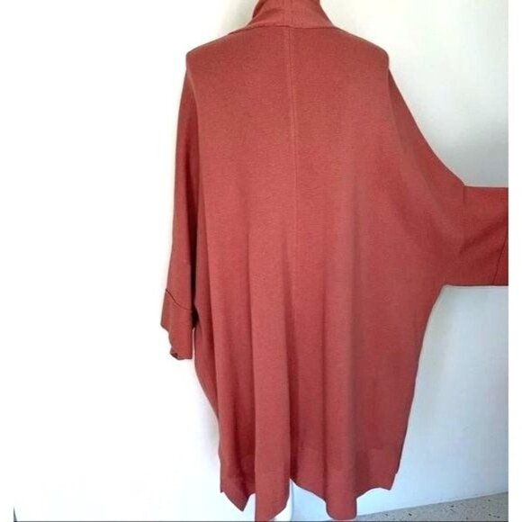 Long Open Cardigan Womens Boxy Style Mid Weight Patch Pockets Buttons - Picture 2 of 11